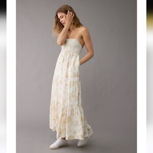American Eagle Crochet Babydoll Maxi Dress